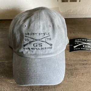 NWT Grunt Style Charcoal Men's Hat Snap Back Cotton This We'll Defend